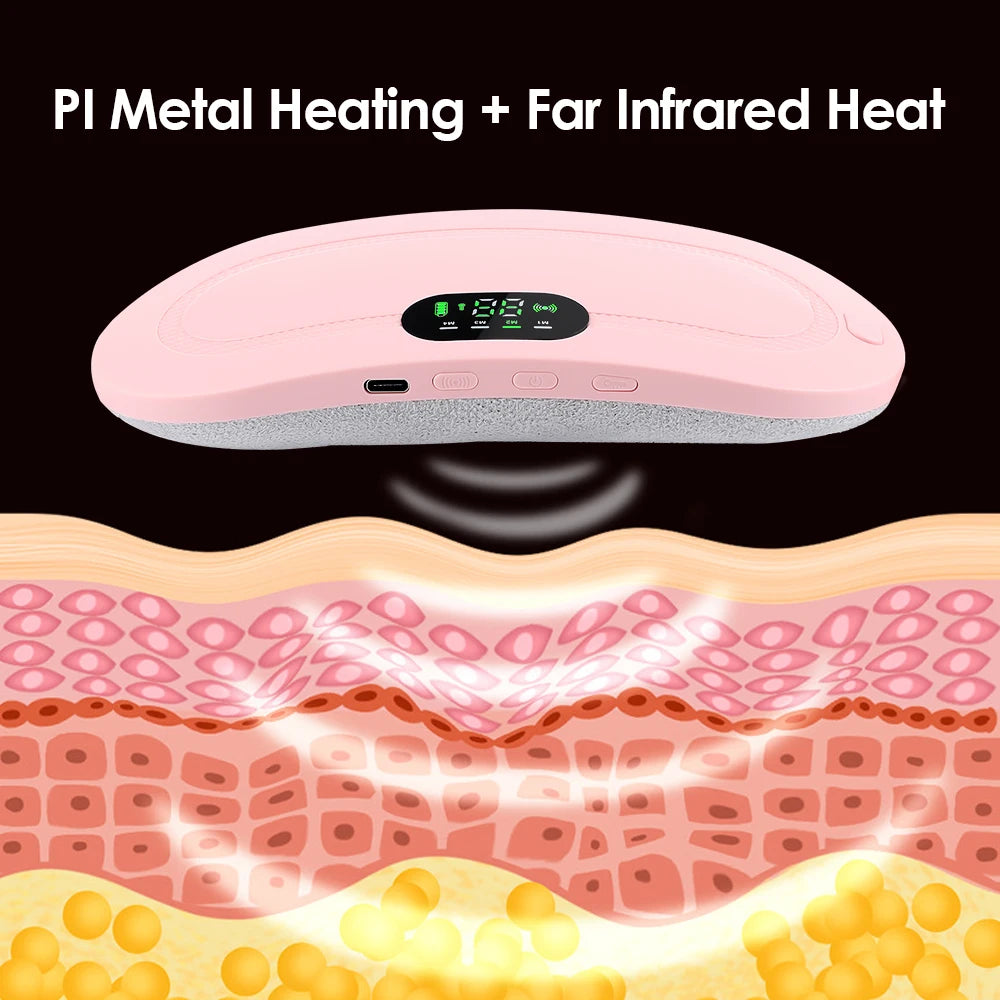 Electric Period Cramp Massager Vibrating Heating Pad Belt