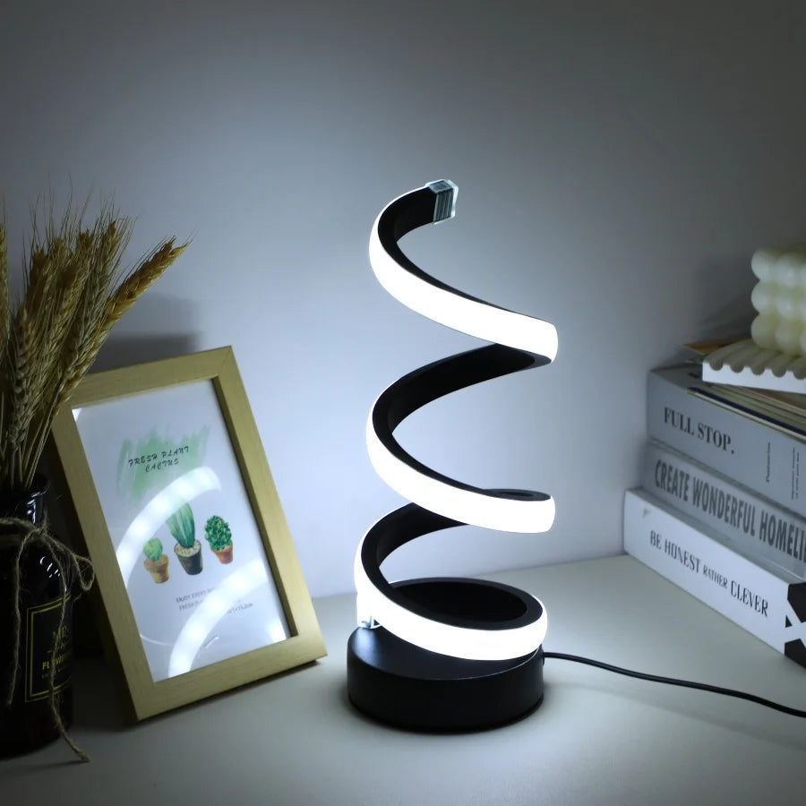 1PC Modern S Desk Lamp USB External Luminescent Tricolor Bedroom Desktop