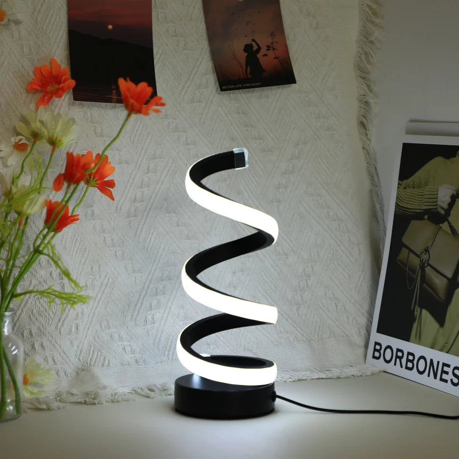 1PC Modern S Desk Lamp USB External Luminescent Tricolor Bedroom Desktop