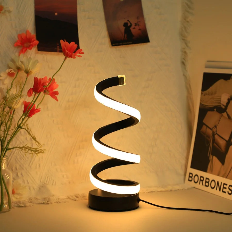 1PC Modern S Desk Lamp USB External Luminescent Tricolor Bedroom Desktop