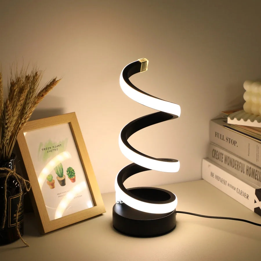 1PC Modern S Desk Lamp USB External Luminescent Tricolor Bedroom Desktop