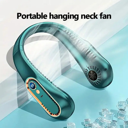 Bladeless 2 direction chargeable cooler neck fan with 5 speeds